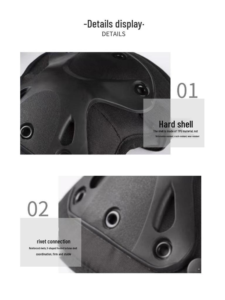 Taktisches Trainingsschutz-Set: Anti-Kollisions Knie- & Ellbogenschützer für Militär, Radfahren, Bergsteigen - 4-teiliges Set