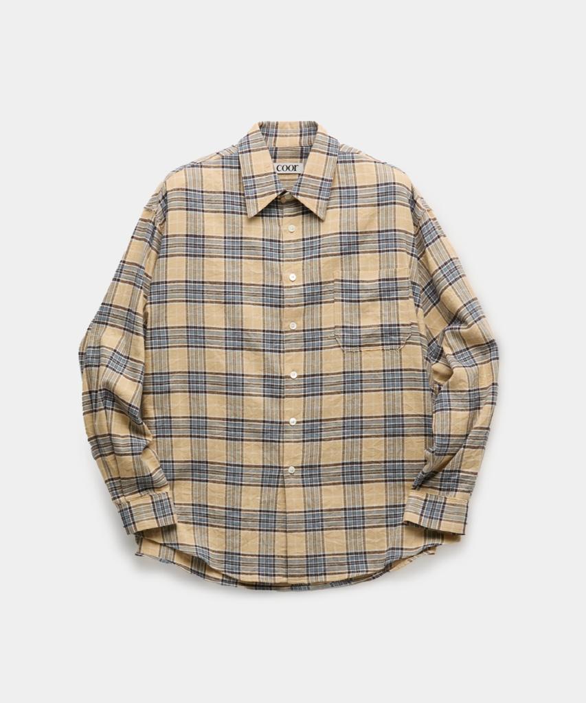 Kueo Cutoff Check Shirt (Blue Check)