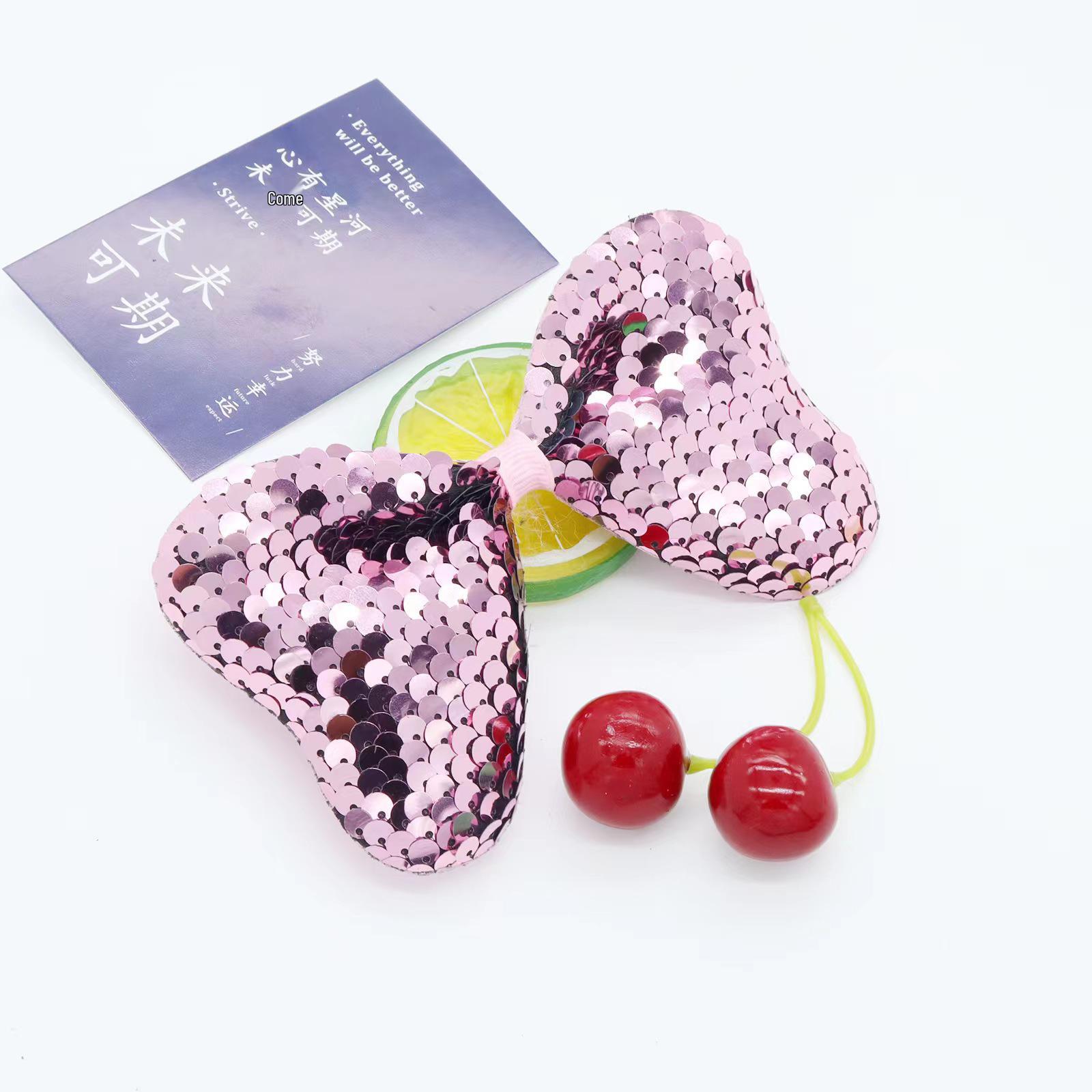 Colorful Butterfly Sequin Bow Hair Clip for Children розовый