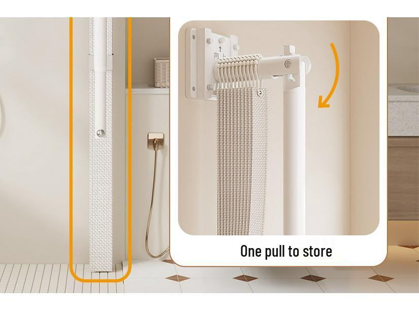 Universal Telescopic Clothes Drying Rack: Freely Retracting, Single-Sided, Folding Design for Household Use