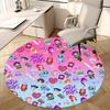 1pc Anime Cartoon Design Round Carpet  Office Chair Mat, NonSlip Rug for Home Decor, Seasonal Gift, Suitable for Office, Living Room