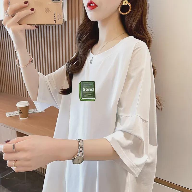 Plus Size Women's 2023 Cartoon Short-Sleeve T-Shirt - Loose Fit Summer Top