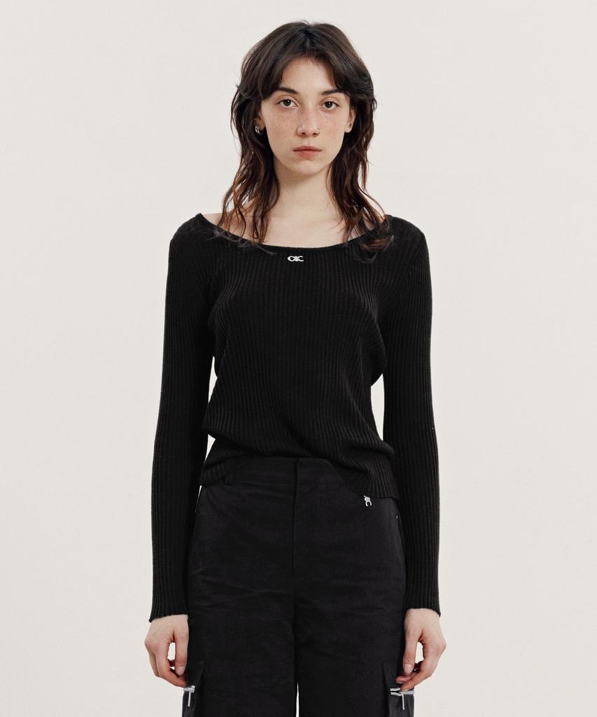 OIOI COLLECTION New Normal Slim Fit Knit_Black