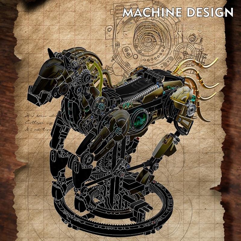 1055 dílků NOVÁ Sada Stavebnic Mechanický Kůň Zvíře MOC Kit Stavební Model Dárky pro Děti narozeniny Vánoční dárky