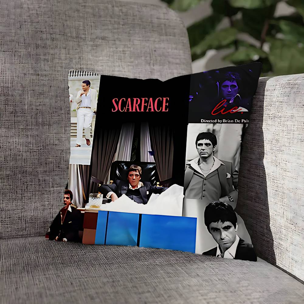 Tony Montana S-ScarfaceS Pillow Case For Sofa Decor Car Office Room Printing Cushion Cover Decorations and Protector