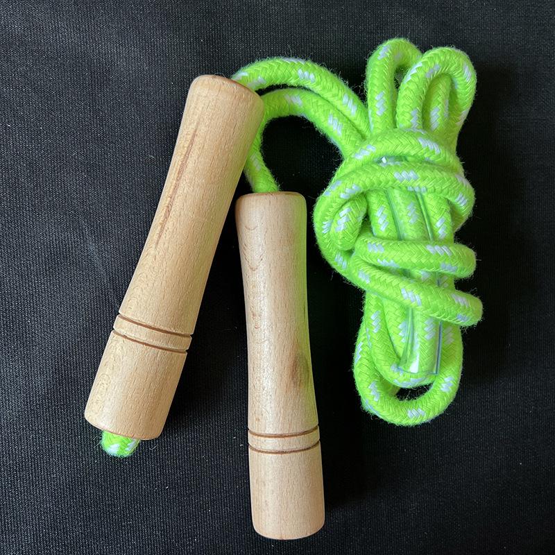 

Adjustable Wooden Skipping Rope for All Ages - Cotton Rope for Beginners and Fitness
