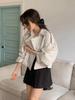 Women's Korean Chic Retro Suit Collar Trench Coat - Two-Button, Long-Sleeved, Casual, Short Jacket for Autumn