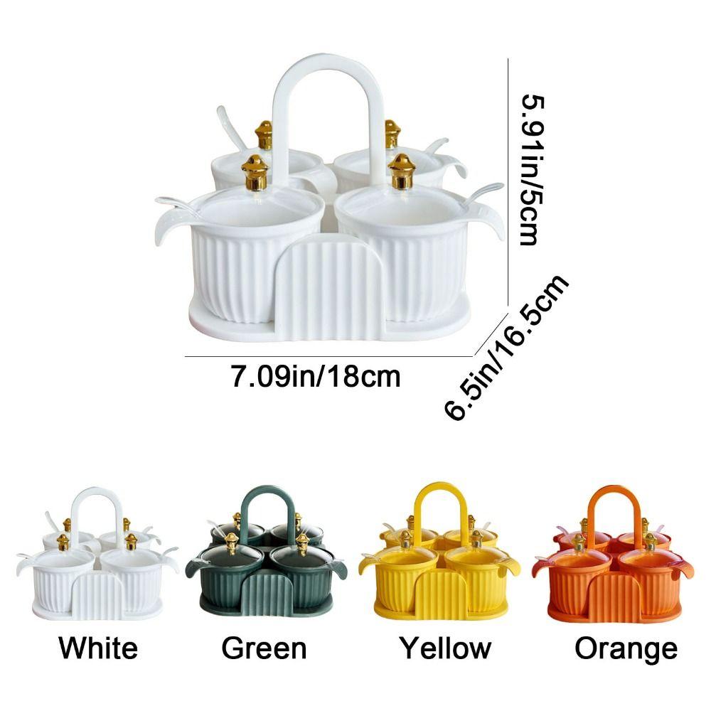Plastic Multi-grid Seasoning Box Moisture-proof Salt Container Spice Container  Restaurant