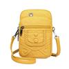 New Women's Messenger Bag Simple Mobile Phone Bag Retro Printed Shoulder Satchel Soft Leather Texture Small Square Bag
