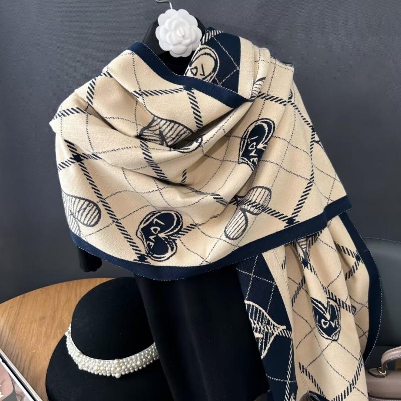 

Новый Темперамент Имитация Кашемира Сердце Двусторонний Шарф 186x65cm