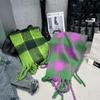 Korean Style Women's Cashmere Shawl Thickened Long Wool Tassel Scarf Knitted Plaid Scarf  Student
