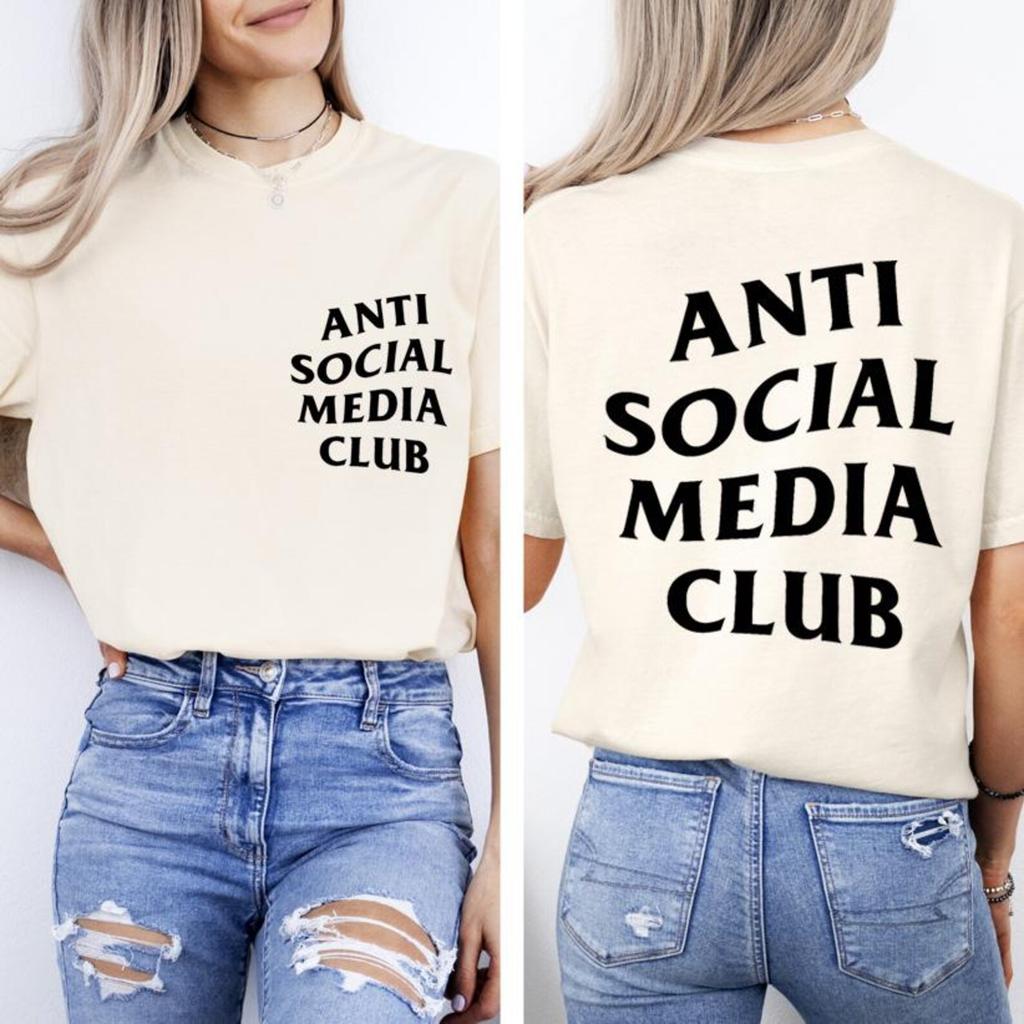 Anti Social Media Club Shirt and kids tshirt – Ironic Gen Z Humor Tee, Internet Graphic T-Shirt and kids tshirt