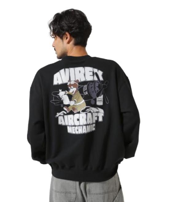 

Avirex Flight Mechanic Crew Neck Sweat Flight Mechanic Crew Neck Size (WEB&DEPOT Exclusive) Men s Sweatshirt, M, 010, Black, 783-4932005