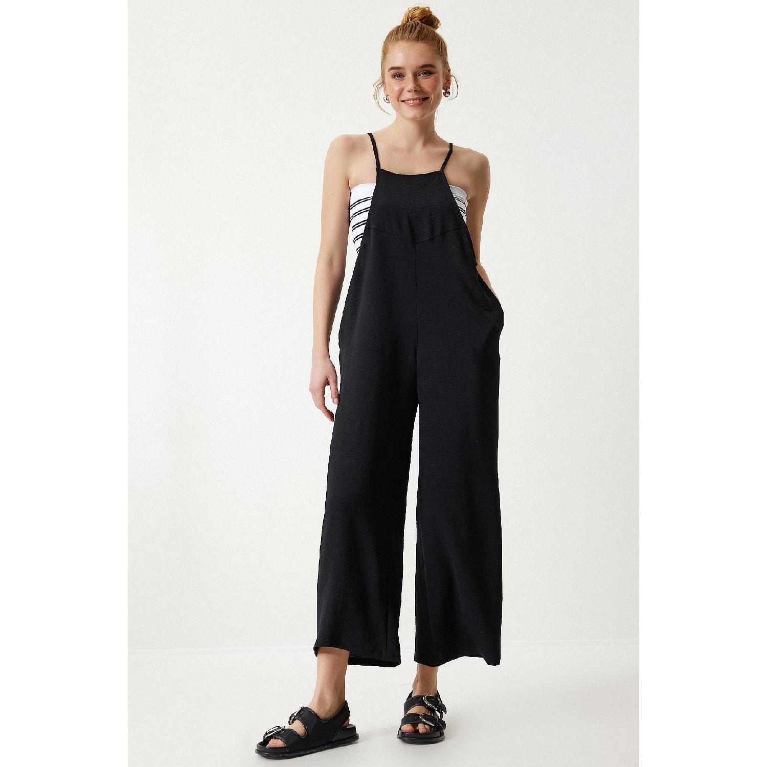 

Струящийся комбинезон Gardener с карманами, черный 36 чёрный