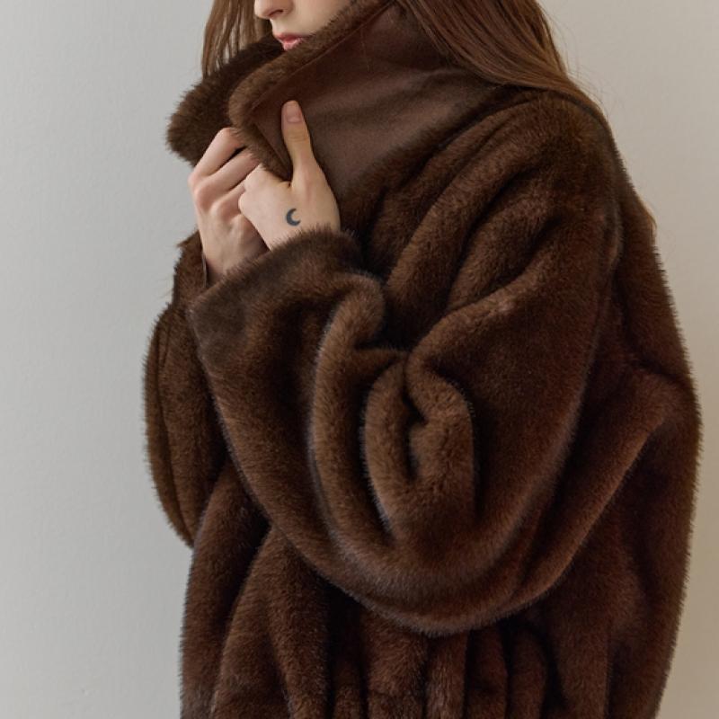 Maxza Wide Collar Fake Fur Jacket Ze12qj005nh