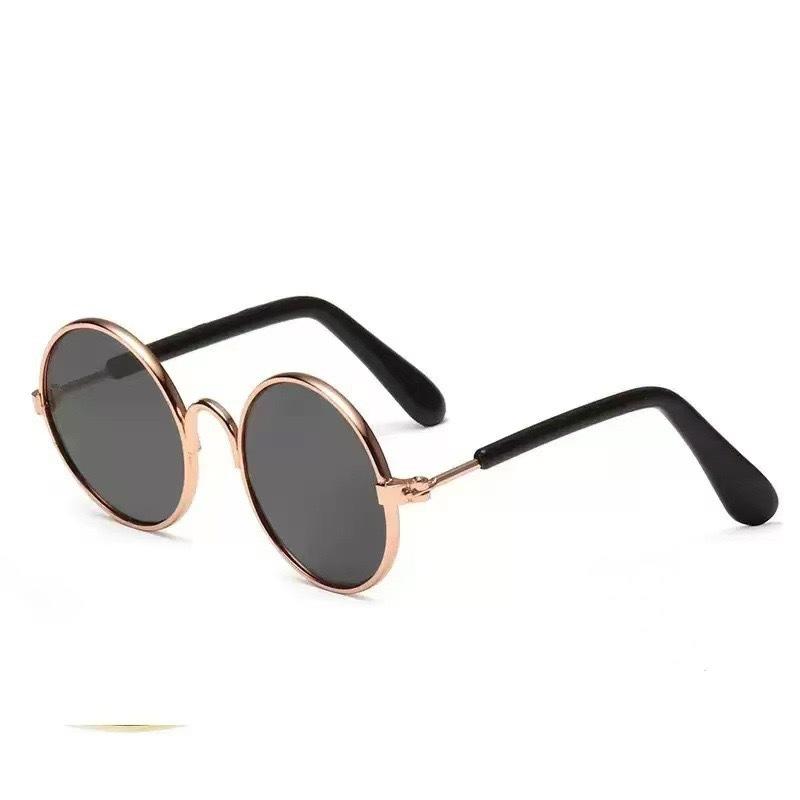 Round glasses cat sunglasses UV protection glasses trendy cool accessories metal glasses pet supplies sunglasses