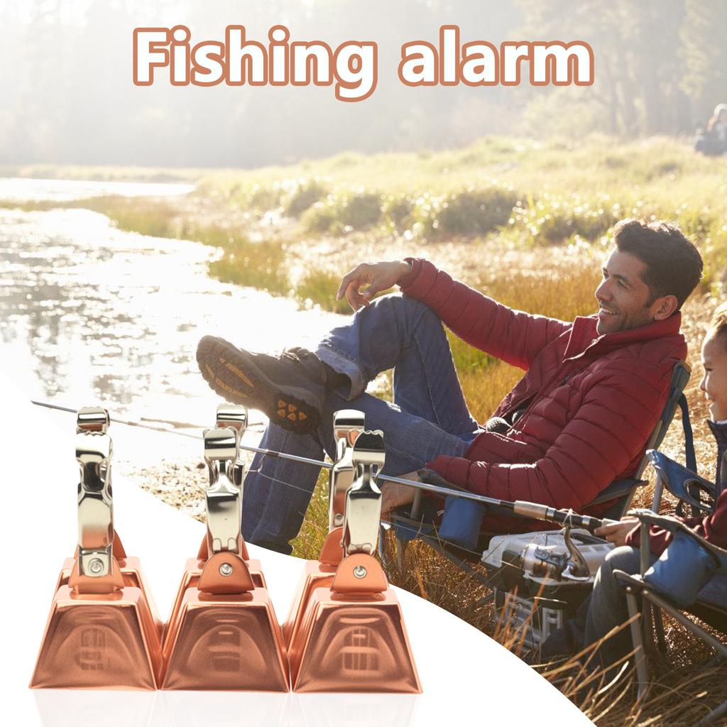 Fishing Bell Alarm Stainless Steel Bite Alert with Copper Finish for Casting Rod Loud Sound Fishing Accessories
