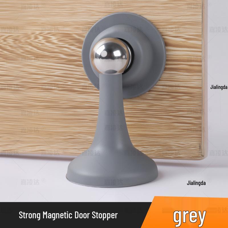 Silent Magnetic Door Stopper: Plastic Steel Hole-Free Anti-Collision Suction Cup for Bathroom Doors