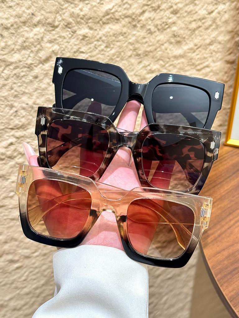 3Pcs European and American Fashion Trendy High-End Women's Sunglasses Set, Suitable for Fashionable Outings and Commuting