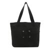 Spacious And Stylish Black Canvas Tote Bag For Women Perfect For Casual Everyday Use