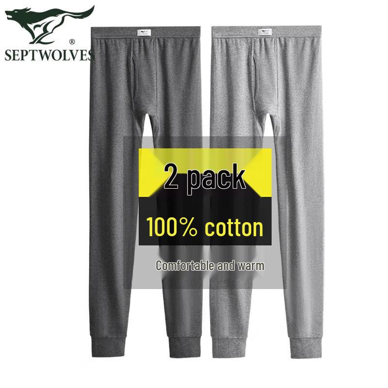 

Sevenwolves Men s Cotton Thermal Base Layer Pants 2-Pack XL (175)
