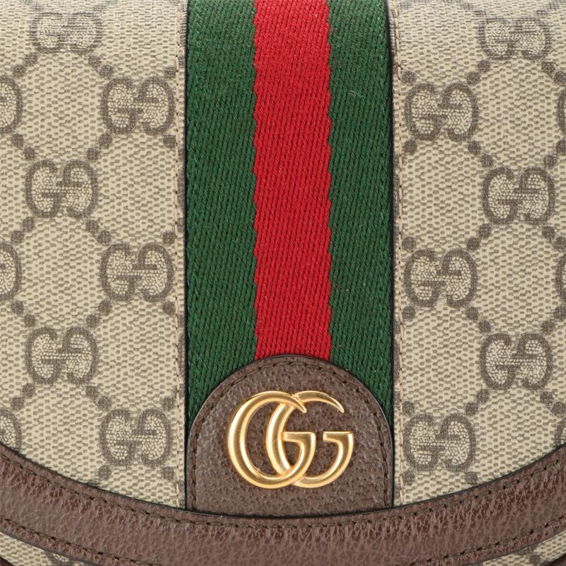 Gucci Ophidia Distressed Double G Logo Old Flower All Over Print Canvas and Leather Shoulder Crossbody Bag Mini Women's Brown