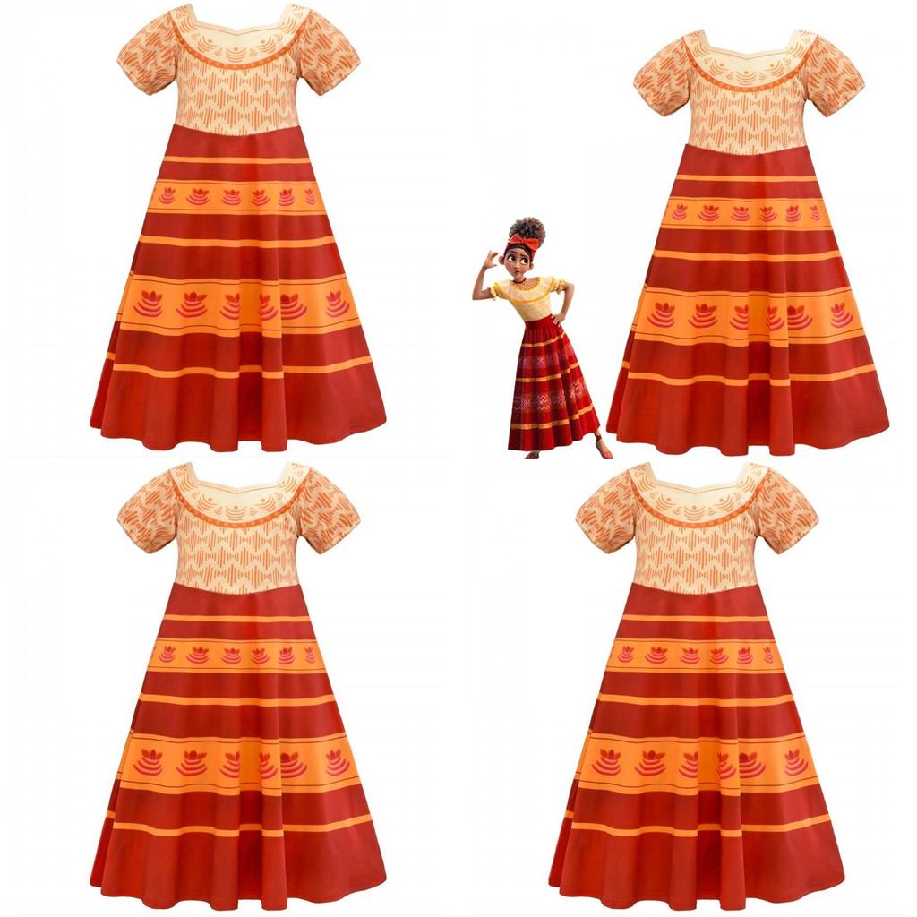 Lebhaftes Encanto Prinzessinnenkleid für Mädchen Perfekt für Partys und Cosplay