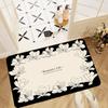 Bathroom absorbent floor mat retro oval non-slip carpet household toilet toilet thickened quick-drying toilet floor mat