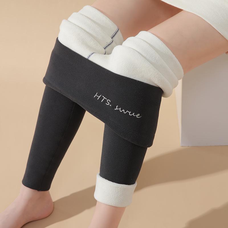 German Long Johns Women Wear Autumn and Winter Piled Thickened Heating and Thermal Pants High-waisted Lamb Wool Bottomed Cotton Wool Pants