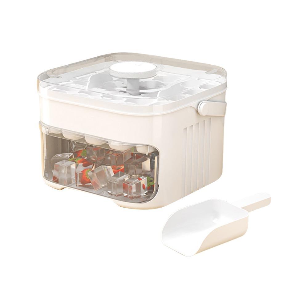 

50-Cube Ice Maker with Easy Press Cap with Easy-press Lid Ice Cube Mold for Refrigerator Storage белый