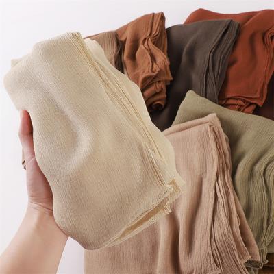 Ženy Velká velikost Jednobarevná Bavlna Umělý hedvábí pomačkaný Hidžáb Šála Lady Vysoce kvalitní Šály a šály Musulman Čelenka Islámský turban