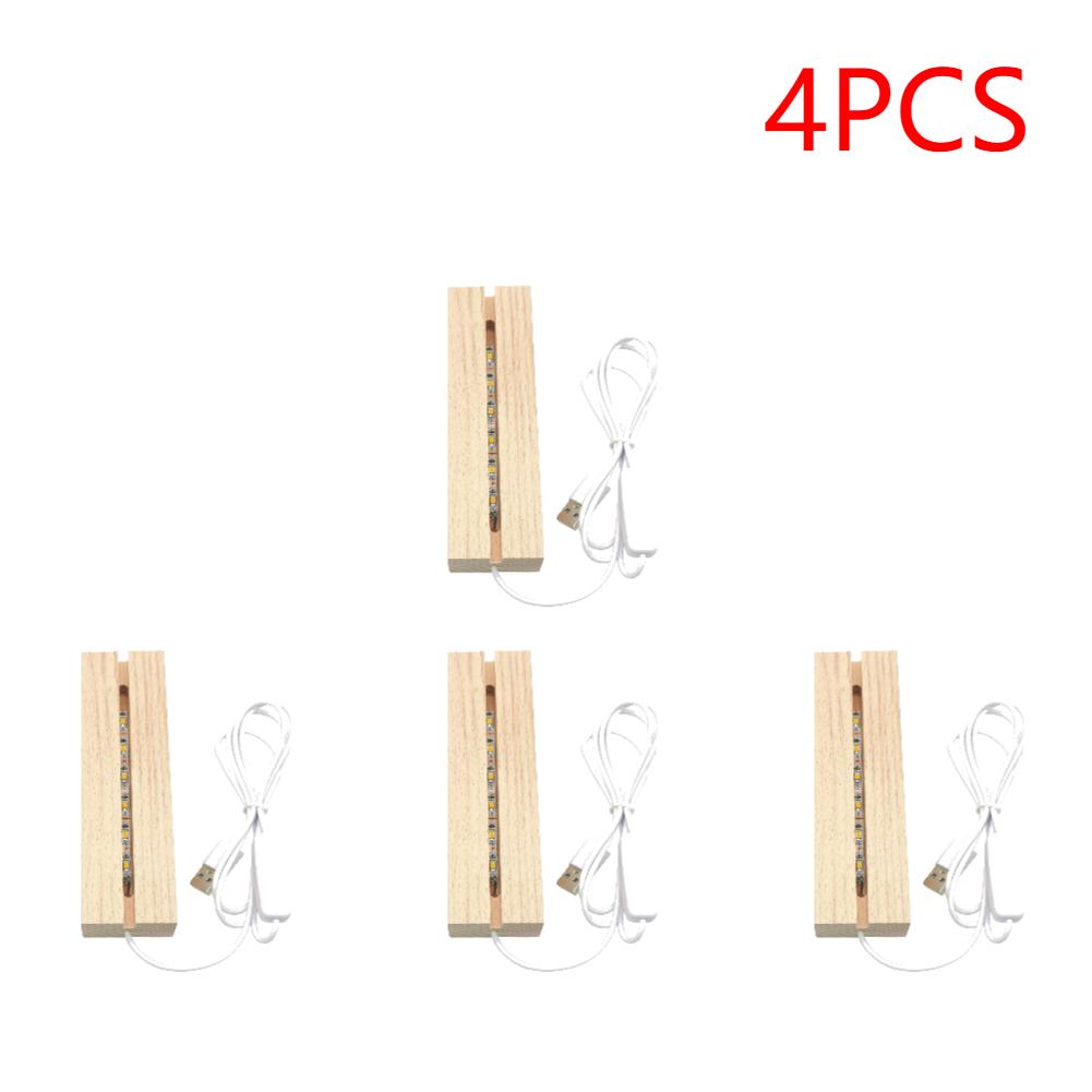 1-10PCS LED Wooden Lighted Display Base Rectangle Crystal USB Lighted Stand for 3D Handmade Art Lantern Stand Home Decoration