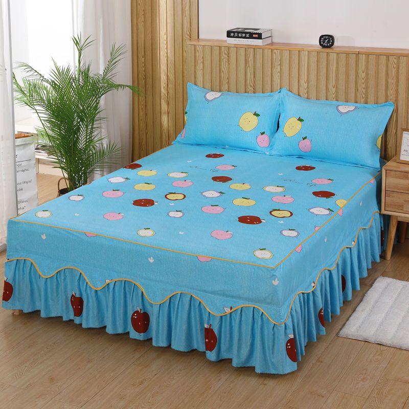 Home Textile Bedcover European Style Bedspread Polyester Cotton Bed Skirts Flowers Colourful Bed Linings150X200cm Queen Size
