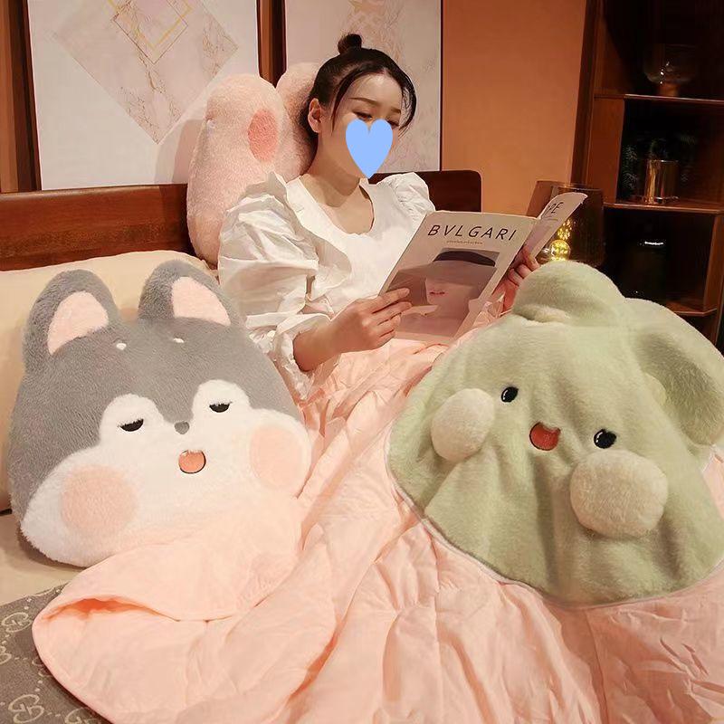 Thickened Foldable Nap Pillow & Blanket: Dual-Use Cushion Quilt for Office, Sofa, or Car - Free Shipping