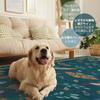 HAOCOO Washable Thin and Indoor Suitable for All and Animal Dark Green Carpet, 185x185cm, Rug, 2-Tatami Size, Modern, Fluffy, Non-Slip, Soundproof,