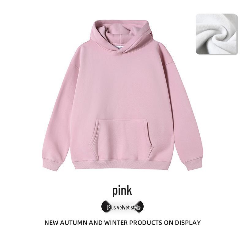 2025 Versatile Solid Color Loose Hooded Sweatshirt for Women - Korean Style Fleece Long Sleeve Jacket (Spring/Autumn)