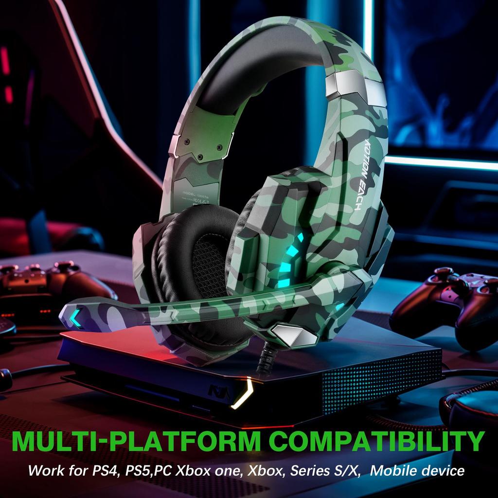 KOTION EACH G9000 Pro Kabelgebundenes Gaming-Headset mit leuchtendem Over-Ear-Design