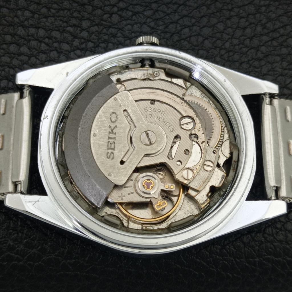 REFURBISHED SEIKO AUTOMATIC 6309A VINTAGE JAPAN MENS BLACK DIAL WATCH A443159-1