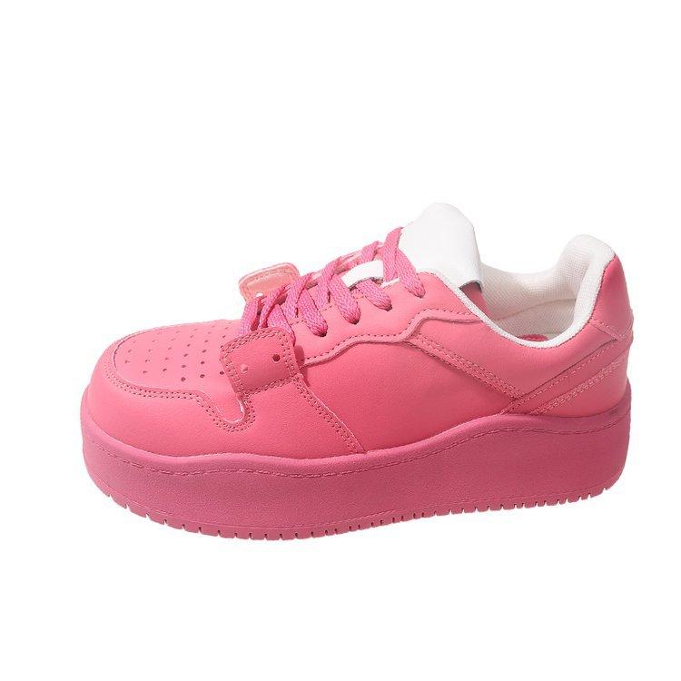 Leather Yellow Board Shoes Women's Summer 2025 New Summer Dopamine Platform Heightening Casual Shoes Ins Tide