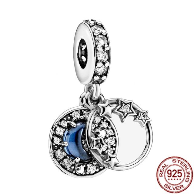 Anhänger mit mehreren Mustern für Armband/Halskette aus 925er-Sterlingsilber, Charm-Perlenschmuck, MOM, Festival