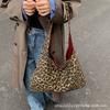 Autumn New Casual Contrasting Color Fashion Big Bag Women's Shoulder Bag Leopard Print Double-sided Tote Bag