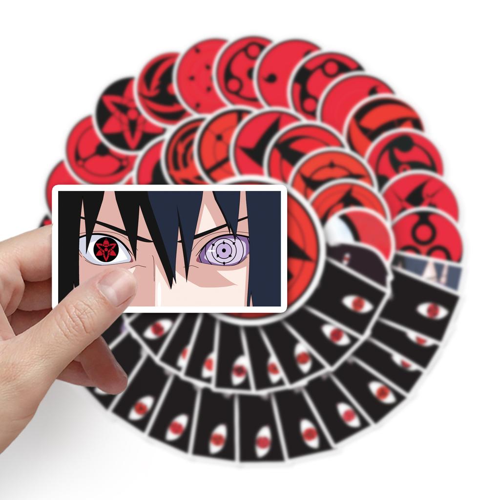 50 Sharingan Doodle Personalized Japanese Comics Creative Children's DIY Skateboard Mobile Suitcase Stickers Waterproof