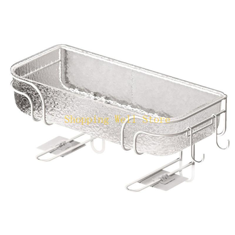 KX4B Large Capacity Bathroom Shelves Functional Organizers Wall Mounted Shower Storage Basket for Bathroom Kitchen