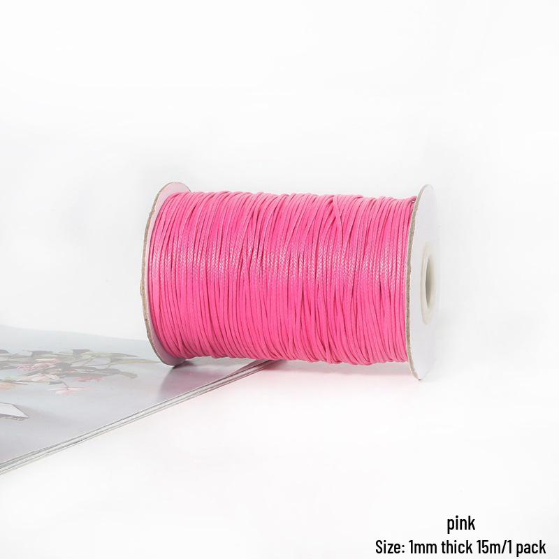 15m 1mm Korean Waxed Cord Faux Leather for DIY Bracelets & Necklaces