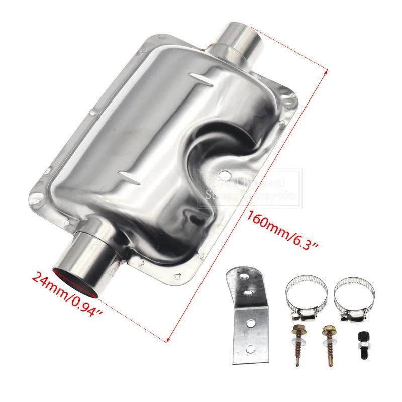 

24 мм глушитель из нержавеющей стали для автомобильного воздушного дизельного парковочного обогревателя выхлопная труба для Webasto Eberspacher синий/серебристый/черный