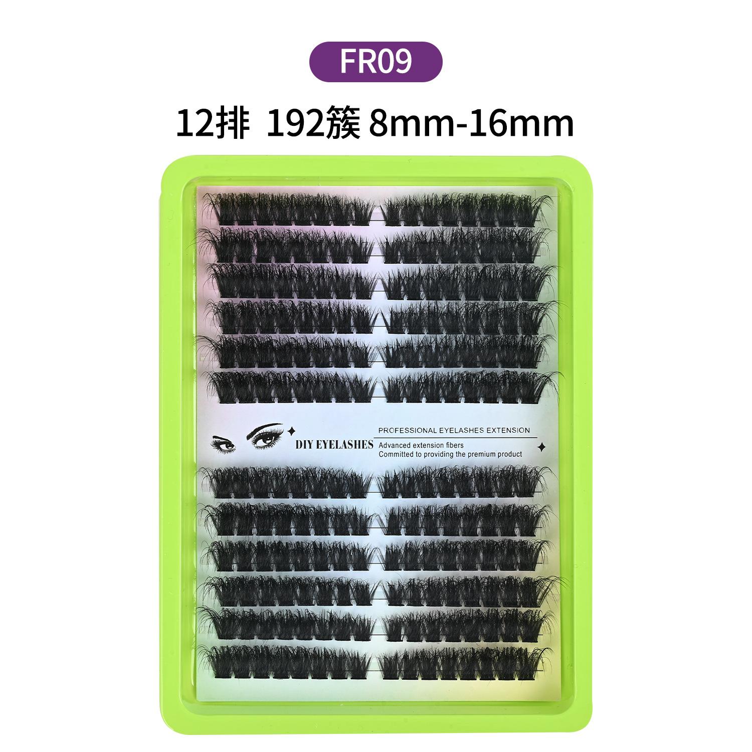 2026 European and American Style 3D Fluffy Curled False Segmented Single Cluster Eyelashes Thick Eyelashes Large Capacity DIY Fox 8-16MM