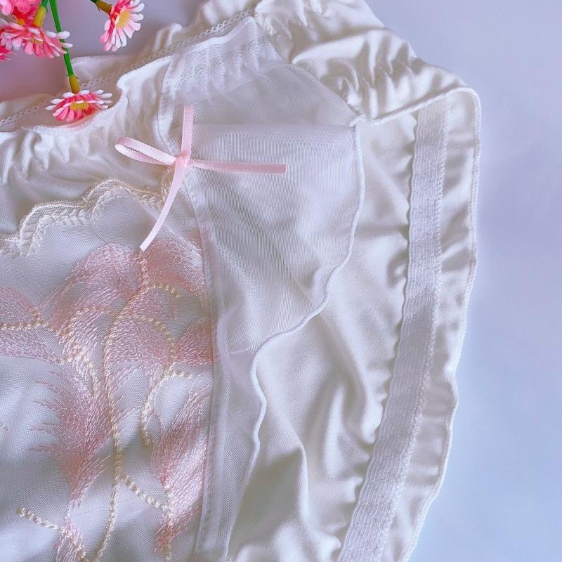 Japanese Lolita Male Panties Sissy Lingerie Sweet Men Ruffle Edge Briefs Lace Frilly Underpants See Through Crossdress Underwear