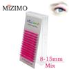 MIZIMO Rote einzelne gepfropfte falsche Wimpern, Augen-Make-up-Tools, natürlich, weich und verlängert. C/D, 0,07 mm, 8–15 mm