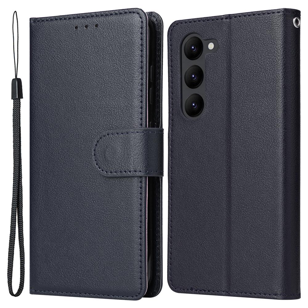 

For Samsung Galaxy S23+ Case 3 Card Slots Wallet PU Leather Phone Cover Blue