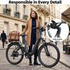 Bicicletă Electrică TTGO E-SUVO Motor 250W Baterie 48V15Ah Autonomie Maximă 120km Anvelope 27.5“ × 2.4” Cadru Suspensie Completă Frâne cu Disc Hidraulice Shimano 7 viteze